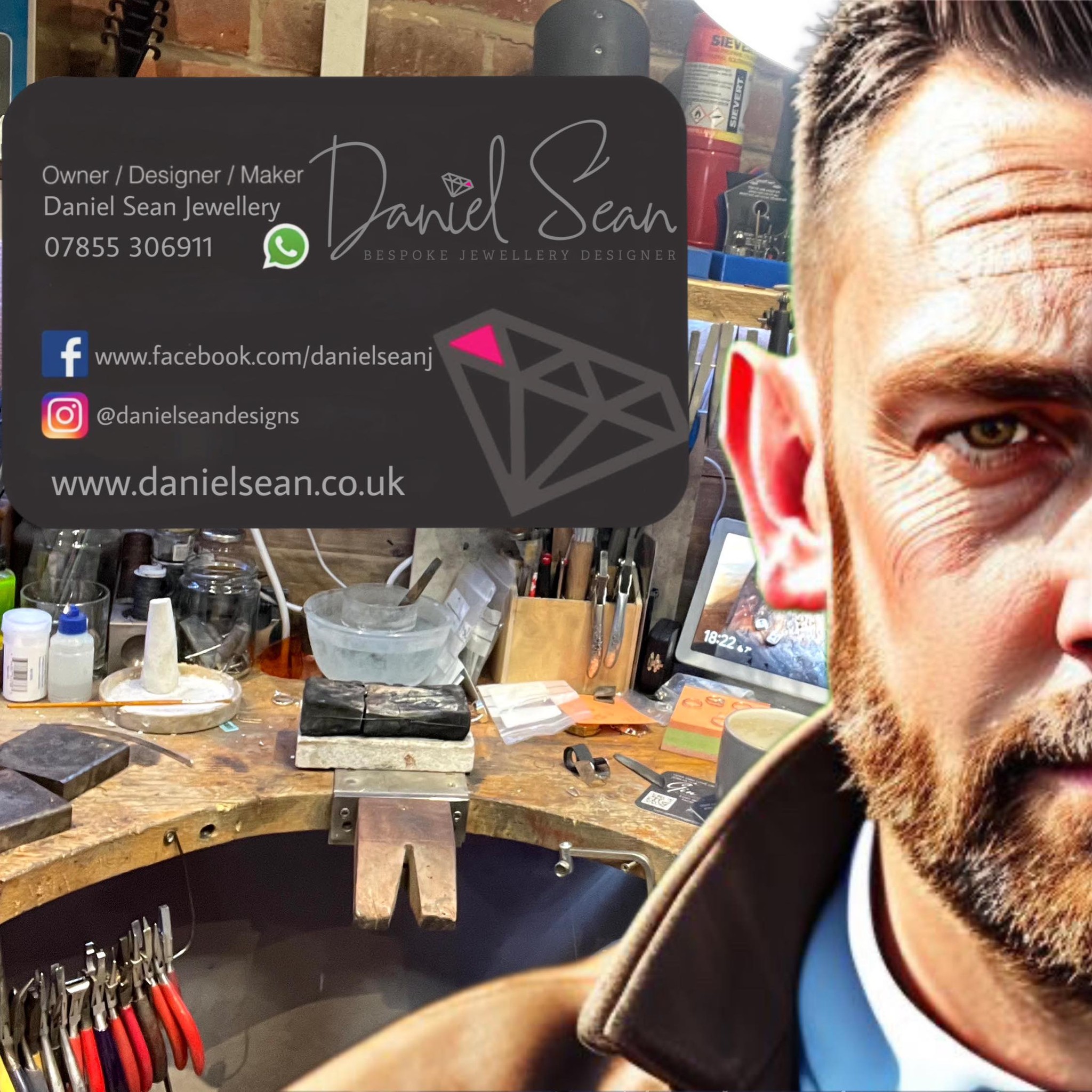 Daniel Sean in his jewellery workshop