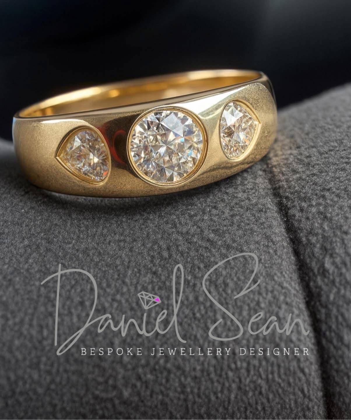 Diamond set gold band